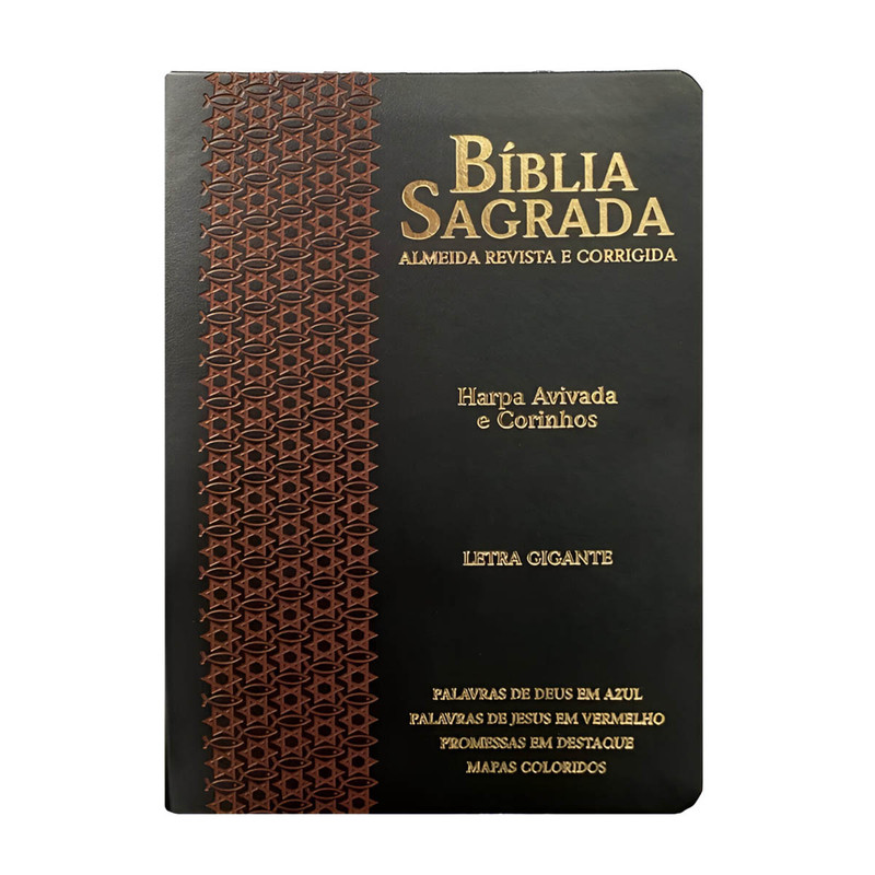 Bíblia ARC | Letra Gigante | Harpa e Corinhos | Estrela | Preto e Bordô