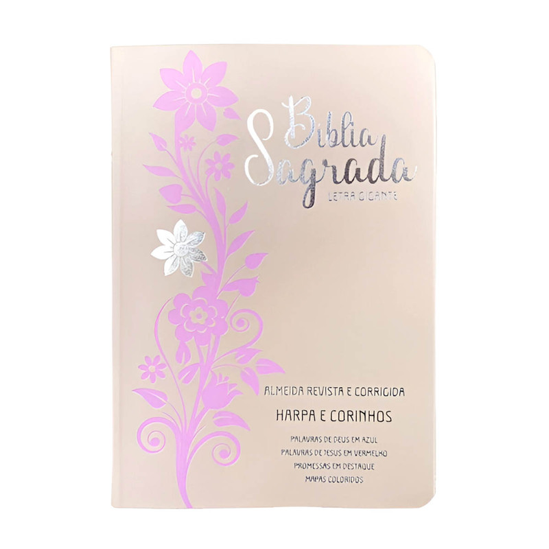 Bíblia ARC | Letra Gigante | Harpa e Corinhos | Rosa e Rosa