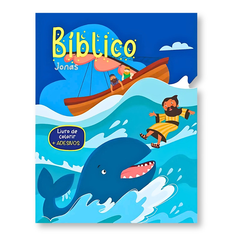 Livro De Colorir | Infantil | Com Adesivos | Jonas