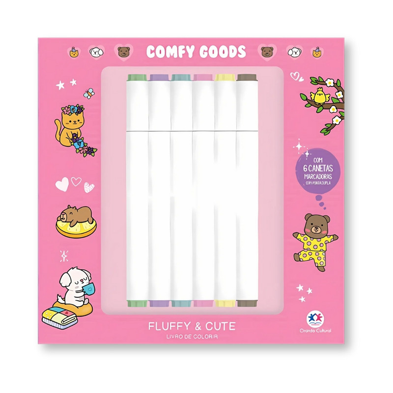 Comfy Goods | Fluffy e Cute | Livro De Colorir | Rosa
