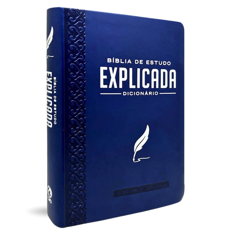Bíblia de Estudo | Explicada | Dicionário | ARC | Luxo Azul