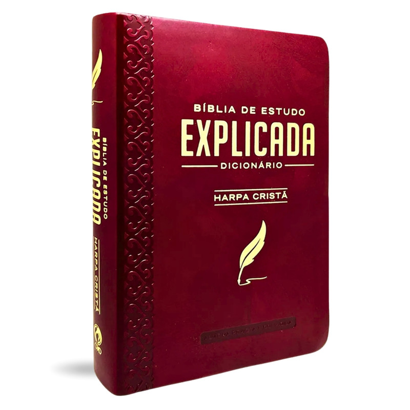 Bíblia de Estudo | Explicada | Dicionário | ARC | Harpa Cristã | Luxo Vinho
