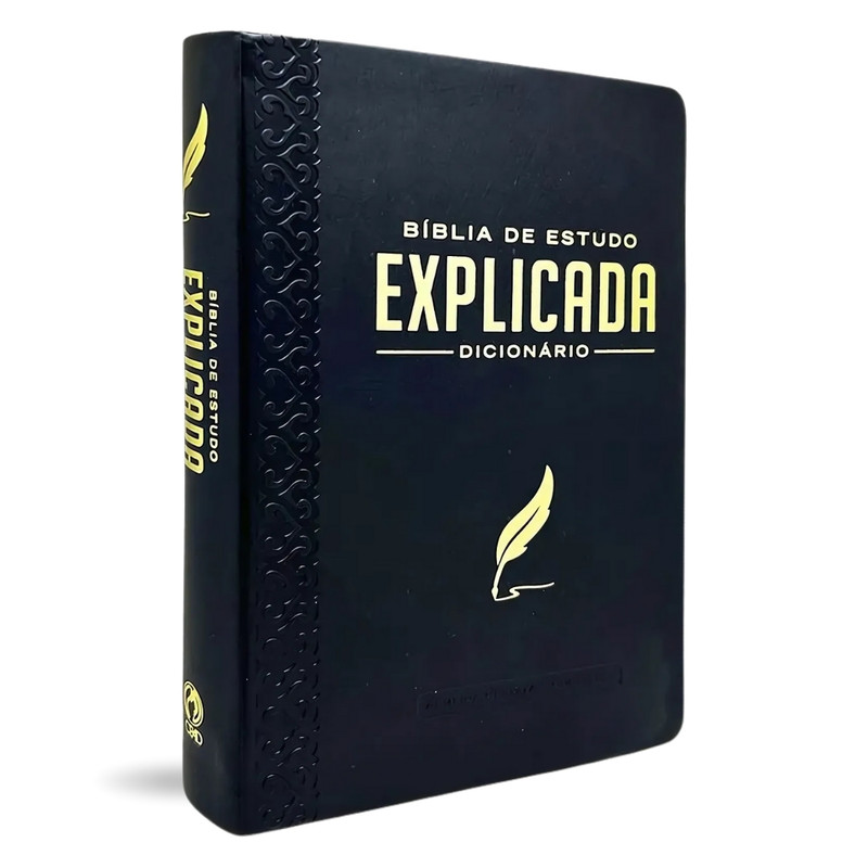 Bíblia de Estudo | Explicada | Dicionário | ARC | Luxo Preta