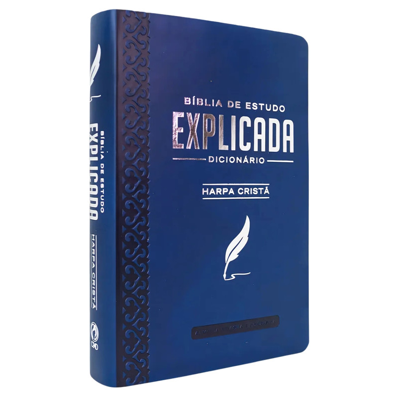 Bíblia de Estudo | Explicada | Dicionário | ARC | Harpa Cristã | Luxo Azul