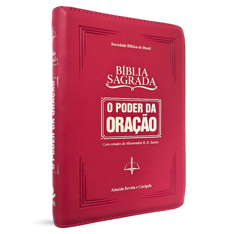 Bíblia | ARC | O Poder Da Oração | Com Estudos | Zíper | Luxo Pink